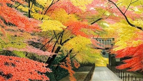 川島未雷　洋画　「光明寺・京都」　6号