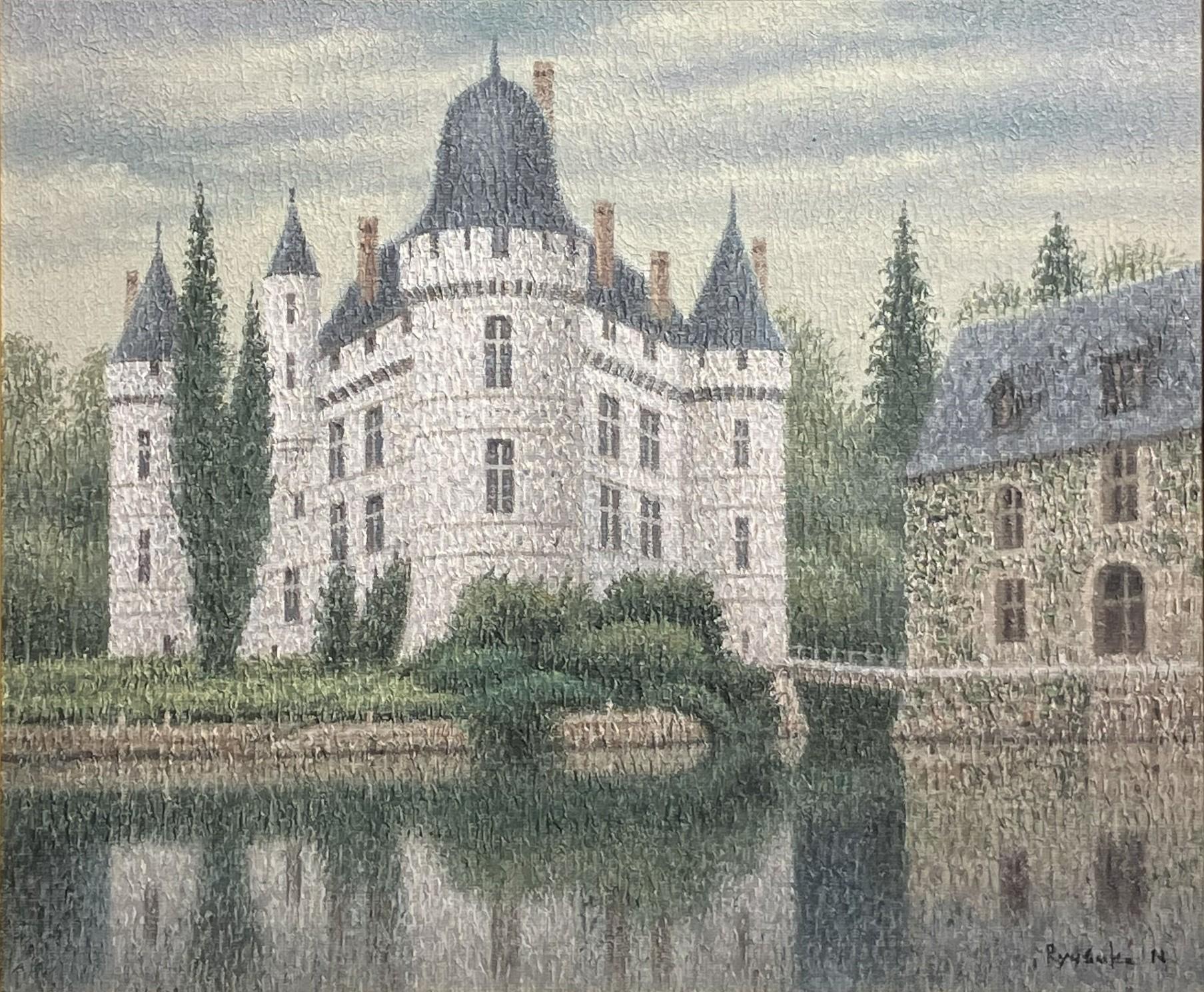 西村龍介　花　サムホールサイズ(縦17横23cm)額36×43cm￼ 朝の城 | ｜正光画廊